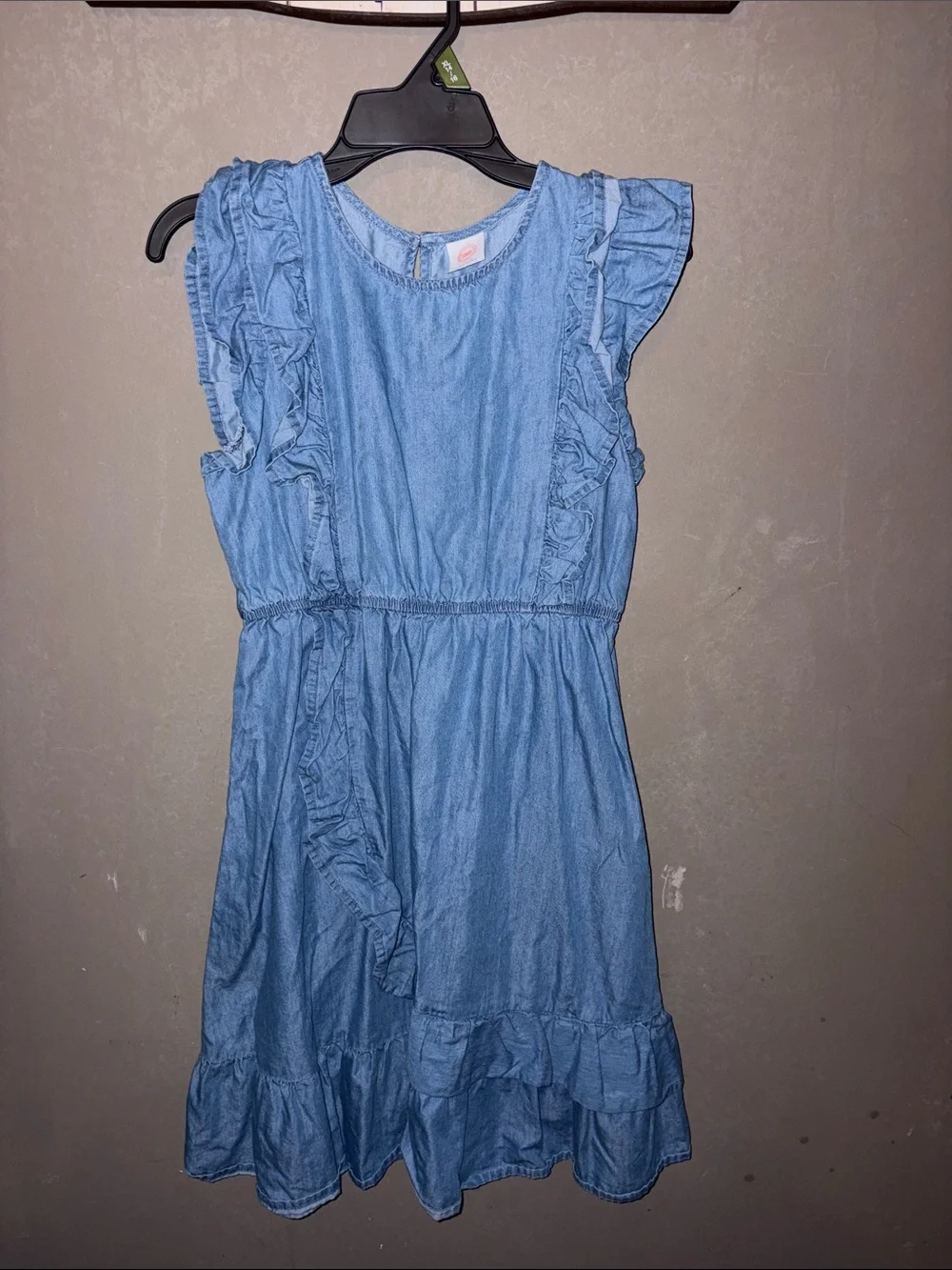 wonder nation Light Blue Ruffle Denim Dress